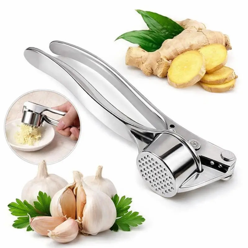 Stainless Steel Garlic Press Crusher for Garlic & Ginger