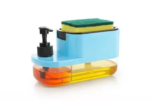 3 in 1 Soap Pump Dispenser with Sponge Holder | Kitchen Dishwashing Liquid Dispenser | Sink Organizer for Kitchen & Bathroom | Pack of 1