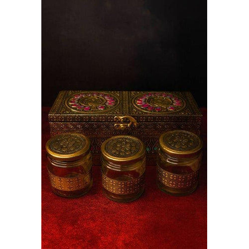 Round Mini Glass Jar Set of 3 - Small Kitchen Storage Containers