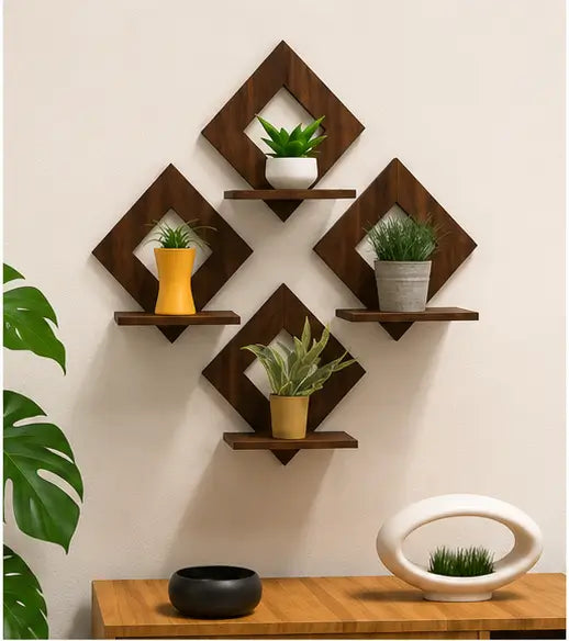 Wooden Square Wall Hanging Set of 4 | Inspirational Home & Office Decor