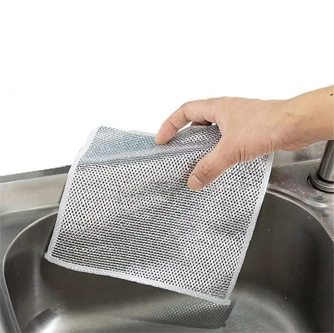 Multipurpose Non-Scratch Wire Dishwashing Scrubbing Pad | Reusable Kitchen Cleaning Mesh Sponge for Utensils, Sink & Cookware