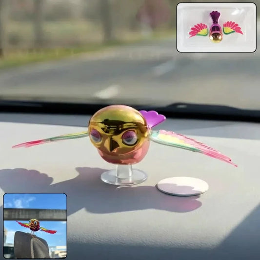 Wind Flying Bird Dashboard Decoration | Colorful Motion Toy for Car & Motorcycle