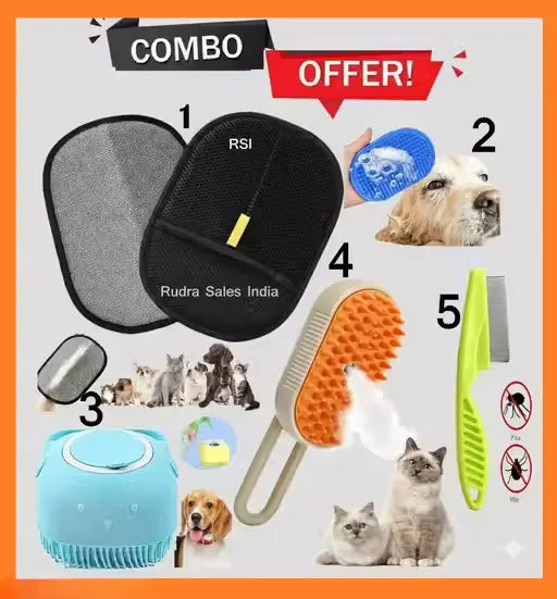 5-in-1 Pet Grooming and Hair Removal Combo Kit