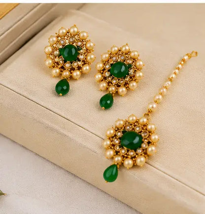 Fashion Jewellery Set – Gold Plated Choker, Earrings & Bridal Artificial Jewellery