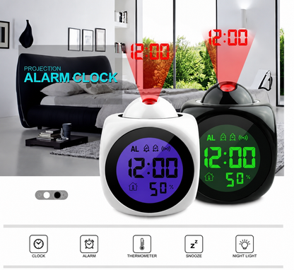 Led projector light clock