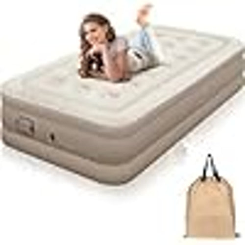 Inflatable air bed for home, travel, guests, and camping