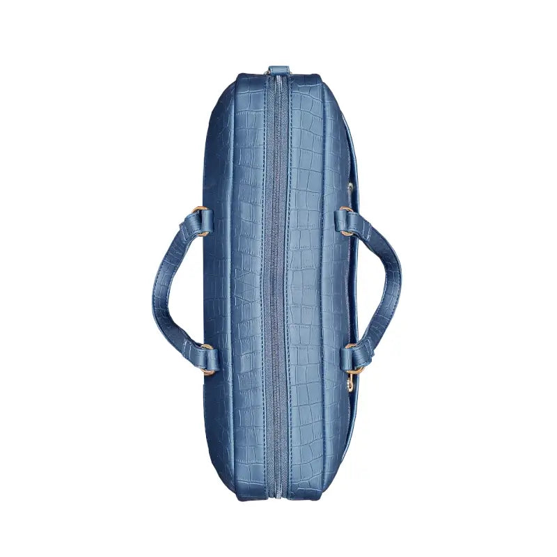 Durable Navy Blue Vegan Leather Laptop Bag with Reinforced Stitching