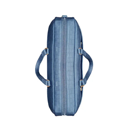 Durable Navy Blue Vegan Leather Laptop Bag with Reinforced Stitching