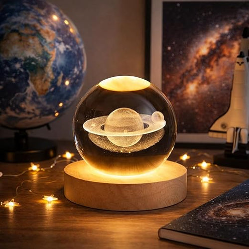 Crystal ball Saturn globe LED lamp