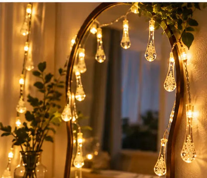 Water Drop String Ball Light – 14 LED Warm White Crystal Fairy String Light