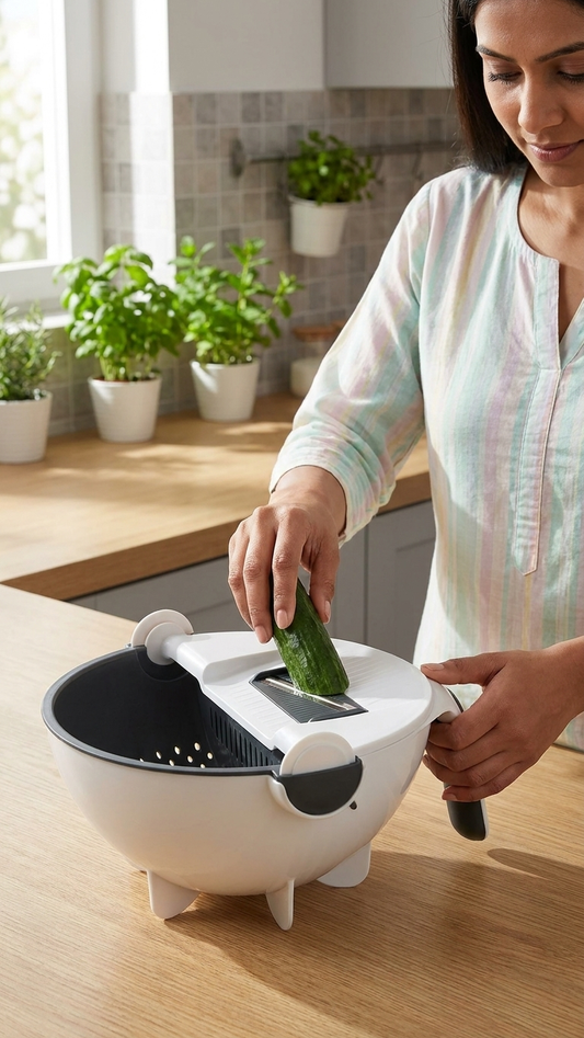 Vegetable Cutter with Drain Basket