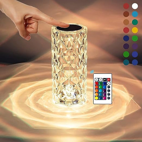 Rose diamond rechargeable table lamp