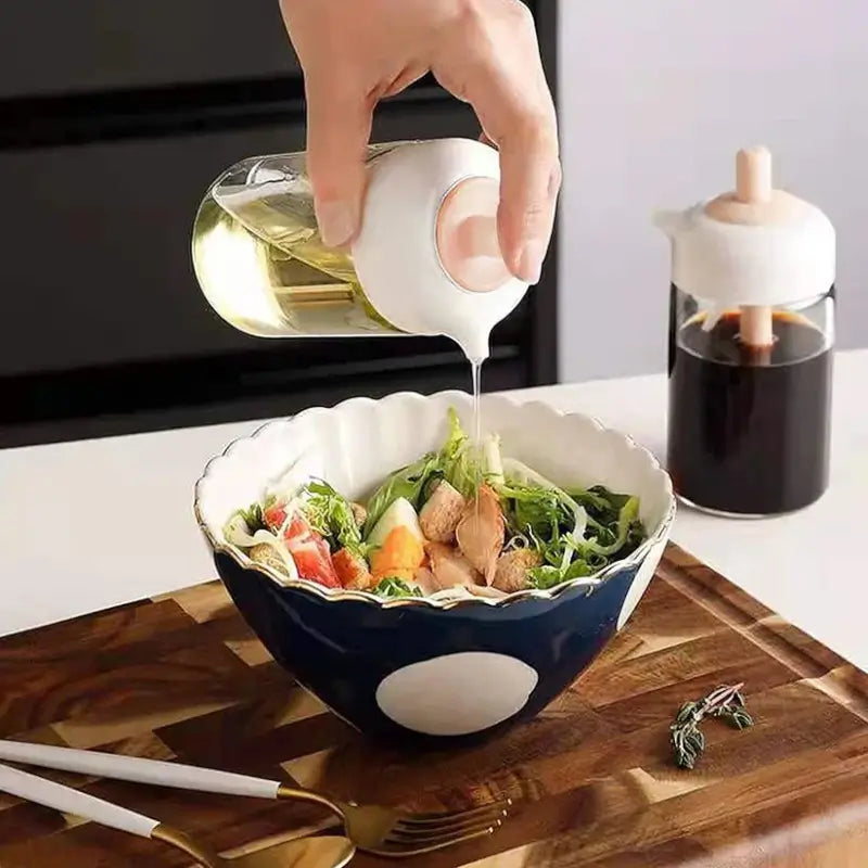 2-in-1 Oil Dispenser Bottle with Silicone Basting Brush – 250ml Leakproof Oil Pourer for Cooking, BBQ & Baking