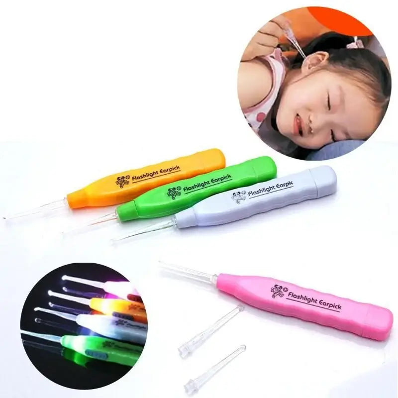 LED Flashlight Ear Cleaner – Illuminated Ear Pick with Soft Scoop Tips for Safe & Precise Ear Wax Cleaning