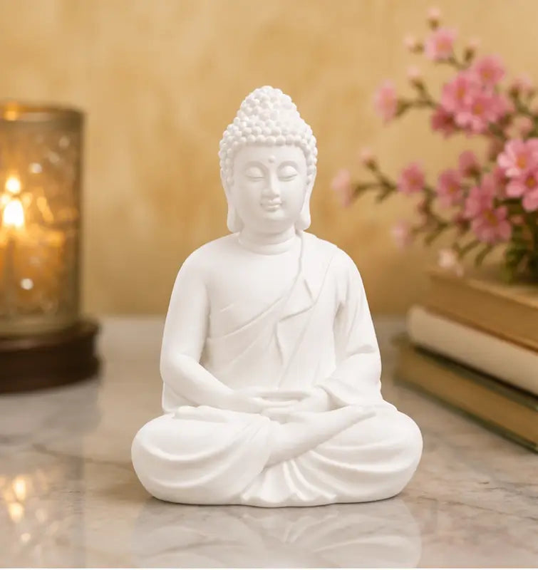 Meditation Buddha Idol – Resin Buddha Statue for Home Décor, Office, Living Room, Meditation & Spiritual Decoration