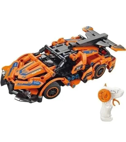 Lego based Lamborghini RC Car Kit for Kids & Adults | 2.4GHz Remote Control DIY Sports Car | Rechargeable STEM Building Toy with Openable Doors