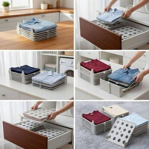 Stackable Wardrobe Organizer Tray - Shirt and Jeans Storage Box