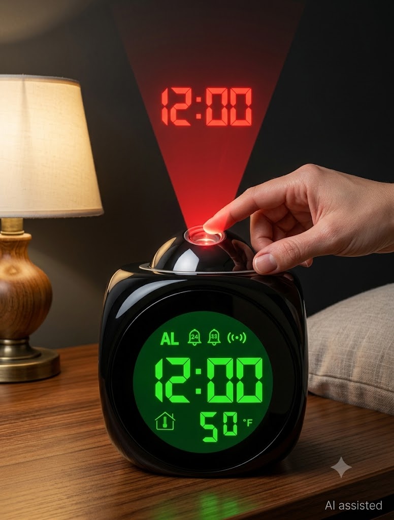Led projector light clock
