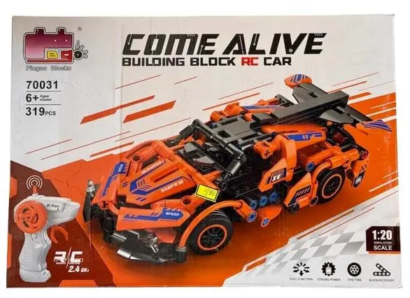 Lego based Lamborghini RC Car Kit for Kids & Adults | 2.4GHz Remote Control DIY Sports Car | Rechargeable STEM Building Toy with Openable Doors
