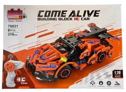 Lego based Lamborghini RC Car Kit for Kids & Adults | 2.4GHz Remote Control DIY Sports Car | Rechargeable STEM Building Toy with Openable Doors
