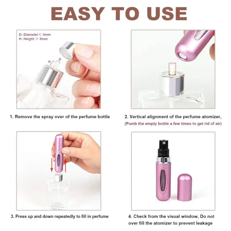 Aluminium mini perfume atomizer