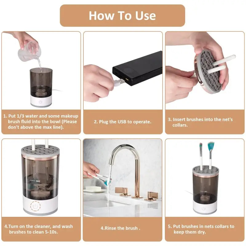 Automatic Electric Makeup Brush Cleaner – Hand-Free
